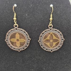 Upcycled Louis Vuitton Earrings In The Color Bronze